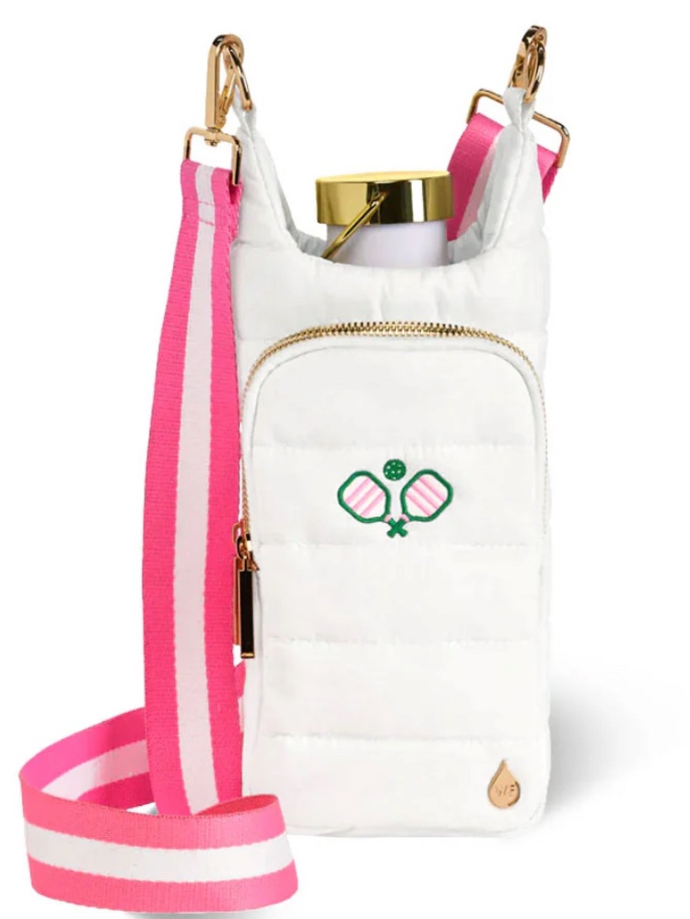 NEW WANDERFULL women's nylon pickleball embroidery and striped strap hydrobag